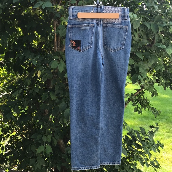 Free People Poppy Patch Straight Leg Jeans - Picture 9 of 9